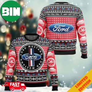 Ford Mustang Ugly Christmas Sweater Anime Ape 2023 Gift For Car Lovers