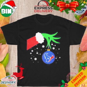 Funny Hand Grinch Christmas Ornament Houston Texans 2023 T-Shirt