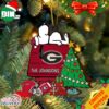 Georgia Bulldogs Snoopy Christmas NCAA Ornament Custom Your Family Name