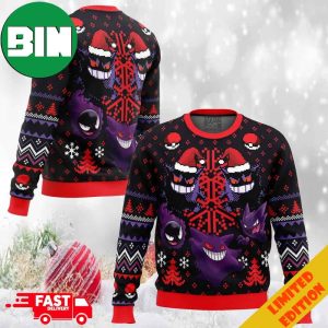 Ghosts Gengar Ghastly Pokemon Ugly Christmas Sweater 2023 Holiday For Men And Women Anime Ape