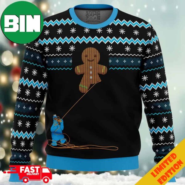 Gingerbread Cookie Monster Ugly Christmas Sweater 2023 Anime Ape For Men And Women