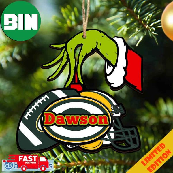 Green Bay Packers NFL Grinch Ornament Personalized Christmas For Fans Gift 2023 Holidays