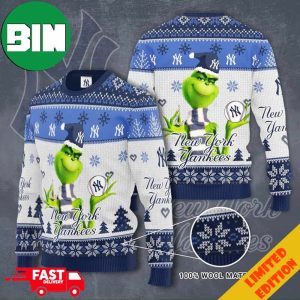 Grinch New York Yankees 3D Ugly Christmas Sweater