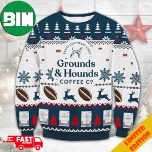 Grounds And Hounds Coffee Ugly Christmas Sweater For Men And Women