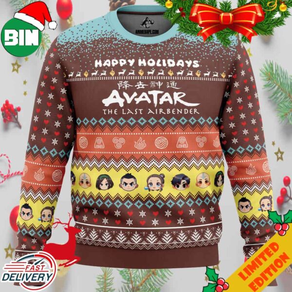 Happy Holidays Avatar The Last Airbender Ugly Christmas Sweater