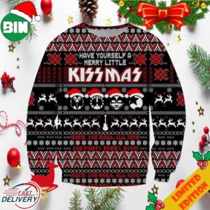 Have Yourself A Merry Little Kissmas Kiss Band 2023 Holiday Ugly Sweater