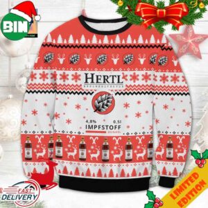 Hertl Impfstoff Dunkel Ugly Christmas Sweater