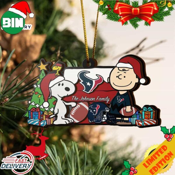 Houston Texans Snoopy NFL Sport Ornament Custom Your Family Name