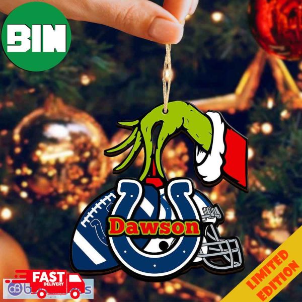 Indianapolis Colts NFL Grinch Ornament Personalized Christmas For Fans Gift 2023 Holidays