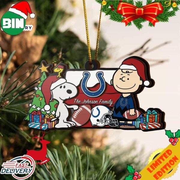 Indianapolis Colts Snoopy NFL Sport Ornament Custom Your Family Name