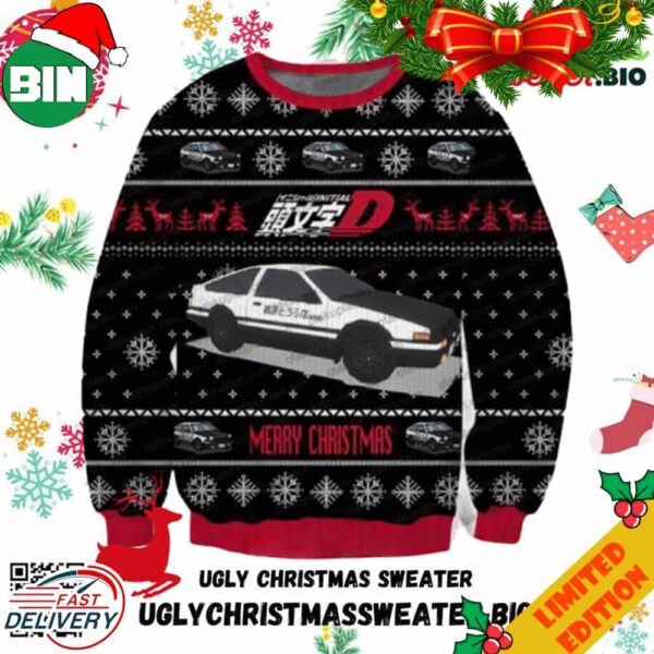 Initial D Classic Toyota Car Ugly Christmas Sweater