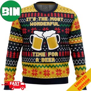 It’s The Most Wonderful Time For A Beer Parody Ugly Christmas Sweater For Men And Women