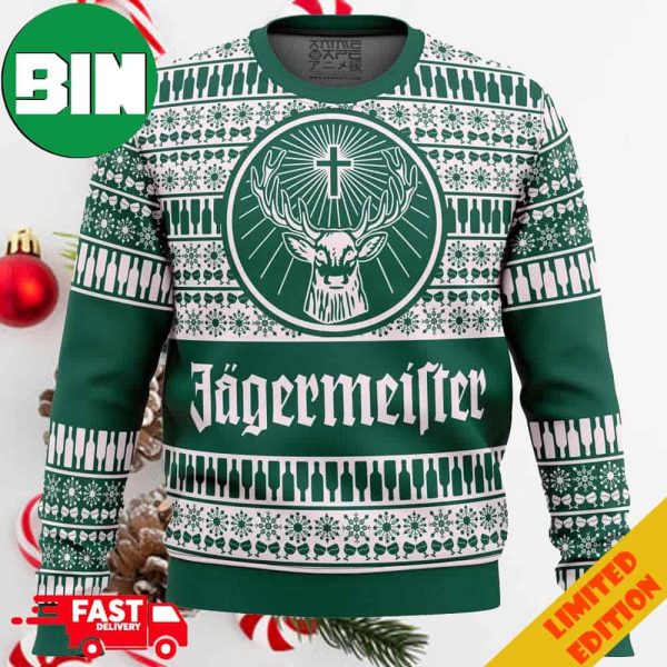 Jagermeister Green Ugly Christmas Sweater For Men And Women