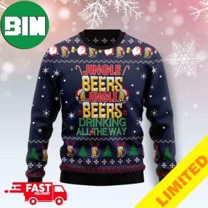 Jingle Beers Drinking All The Way Beer Xmas Funny 2023 Holiday Custom And Personalized Idea Christmas Ugly Sweater