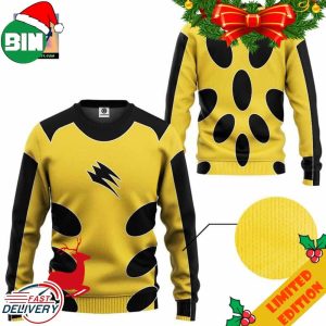 Jungle Fury Yellow Power Rangers Ugly Christmas Sweater