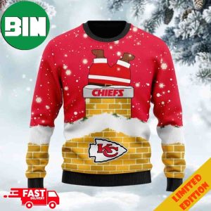 Kansas City Chiefs Red Yellow Santa Claus Ugly Wool Sweater Christmas