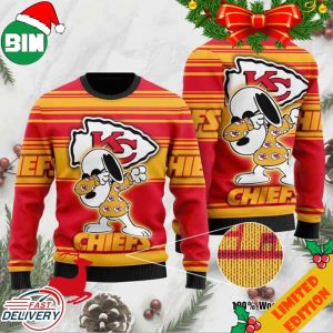 Kansas City Chiefs Snoopy Dabbing 3D Ugly Christmas Sweater For Men And Women