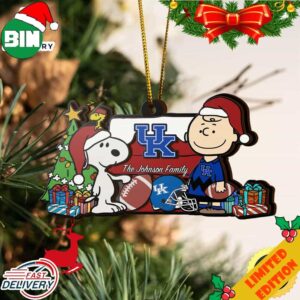 Kentucky Wildcats Snoopy Christmas NCAA Ornament Custom Your Family Name