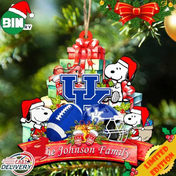 Kentucky Wildcats Snoopy Christmas NCAA Ornament Personalized Your Family Name