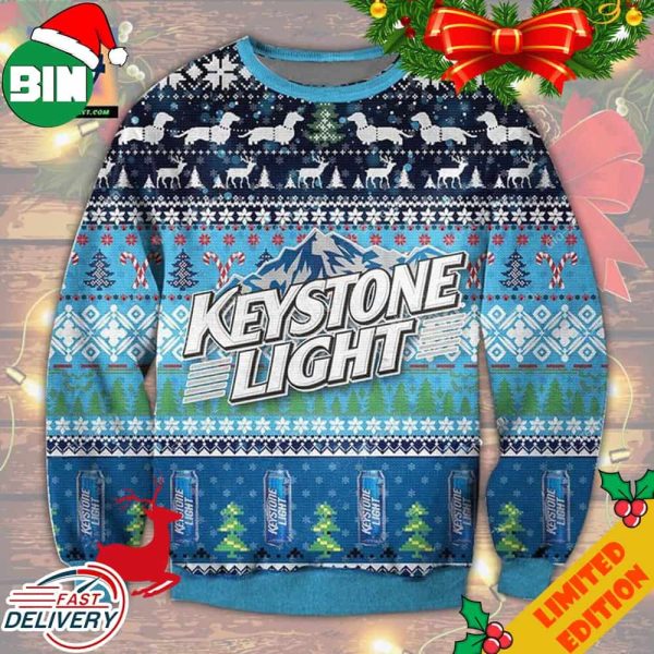 Keystone Light Blue Ugly Christmas Sweater