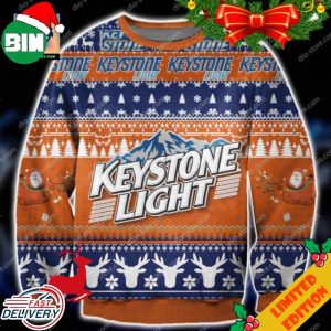 Keystone Light Orange Ugly Christmas Sweater