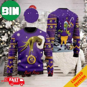 LSU Tigers Grinch Candy Cane And Hand Christmas Holiday Gift 2023 Ugly Sweater