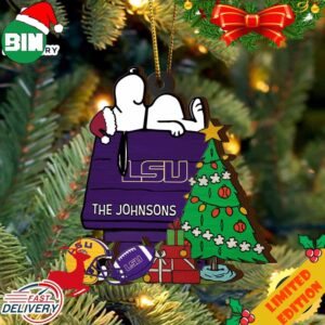LSU Tigers Snoopy Christmas NCAA Ornament Custom Name