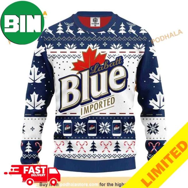 Labatt Blue Beer Xmas Funny 2023 Holiday Custom And Personalized Idea Christmas Ugly Sweater