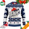 Labatt Blue Imported Pine Tree Pattern Ugly Christmas Sweater