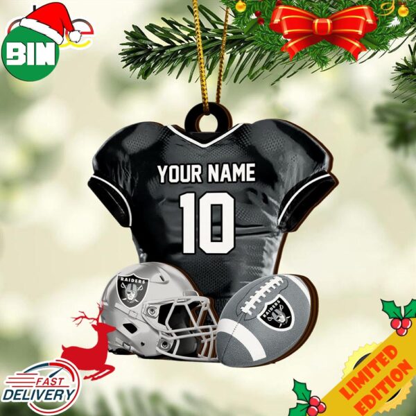 Las Vegas Raiders NFL Sport Ornament Custom Name And Number 2023 Christmas Tree Decorations