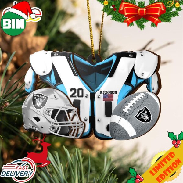 Las Vegas Raiders NFL Sport Ornament Custom Your Name And Number 2023 Christmas Tree Decorations