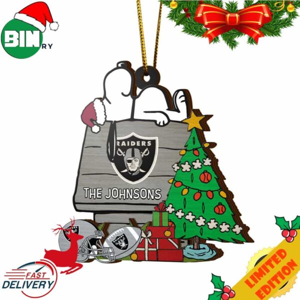 Las Vegas Raiders Snoopy NFL Sport Ornament Custom Name