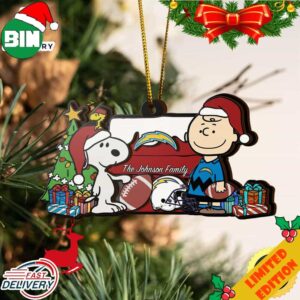 Los Angeles Chargers Snoopy NFL Sport Ornament Custom Your Family Name