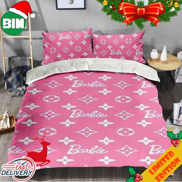 Louis Vuitton x Barbie Logo Home Decor Bedding Set Duvet Cover Pilllow Case