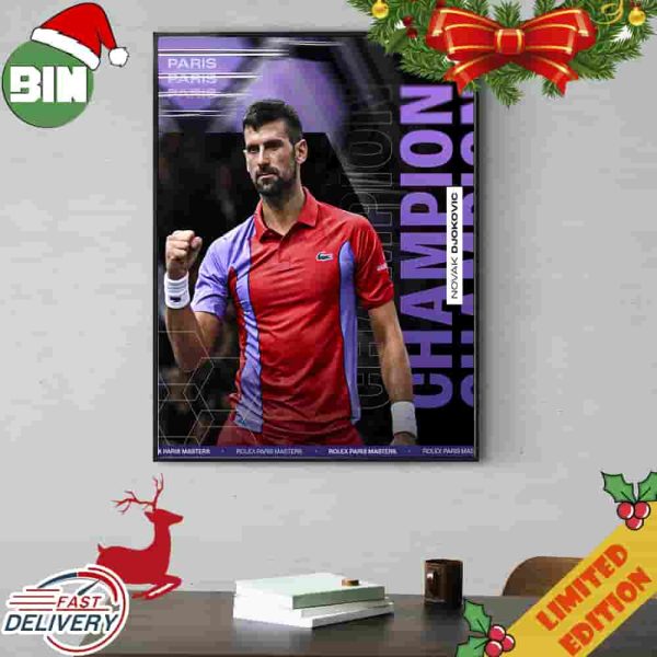 Magnificent Novak Djokovic Defeats Dimitrov A Record Extending Seventh Rolex Paris Masters Title ATP Masters 1000 Poster Canvas