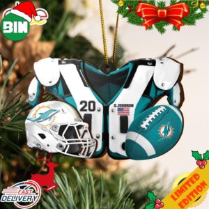 Miami Dolphins NFL Sport Ornament Custom Your Name And Number 2023 Christmas Tree Decorations