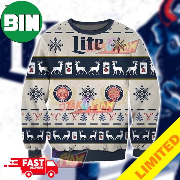 Miler Lite Beer 3D Xmas Funny 2023 Holiday Custom And Personalized Idea Christmas Ugly Sweater