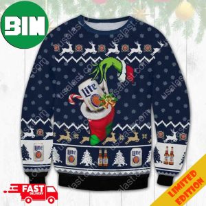 Miller Lite Grinch Hand Ugly Christmas Sweater For Men And Women