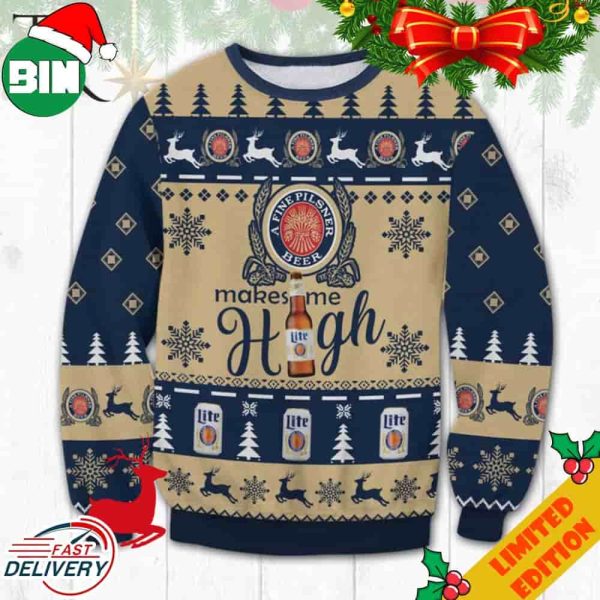 Miller Lite Make Me High Ugly Sweater