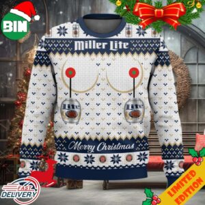 Miller Lite Titties Funny Christmas 3D 2023 Ugly Sweater