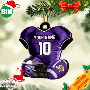 Minnesota Vikings NFL Sport Ornament Custom Name And Number 2023 Christmas Tree Decorations