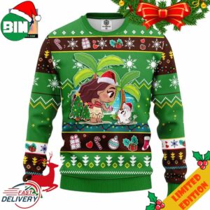 Moana Ugly Christmas Sweater Green Amazing Gift Idea Thanksgiving Gift