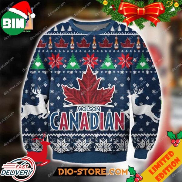 Molson Canadian Beer Christmas Ugly Sweater