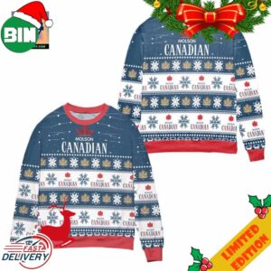 Molson Canadian Beer Snowflake Pattern Ugly Christmas Sweater