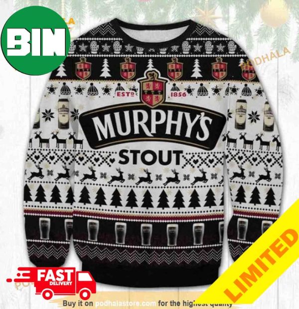 Murphys Stout Beer Xmas Funny 2023 Holiday Custom And Personalized Idea Christmas Ugly Sweater