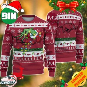 NCAA Arkansas Razorbacks Grinch Christmas Ugly Sweater For Men And Women