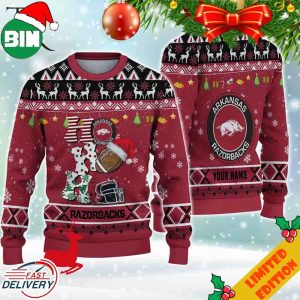NCAA Arkansas Razorbacks HO HO HO Ugly Christmas Sweater