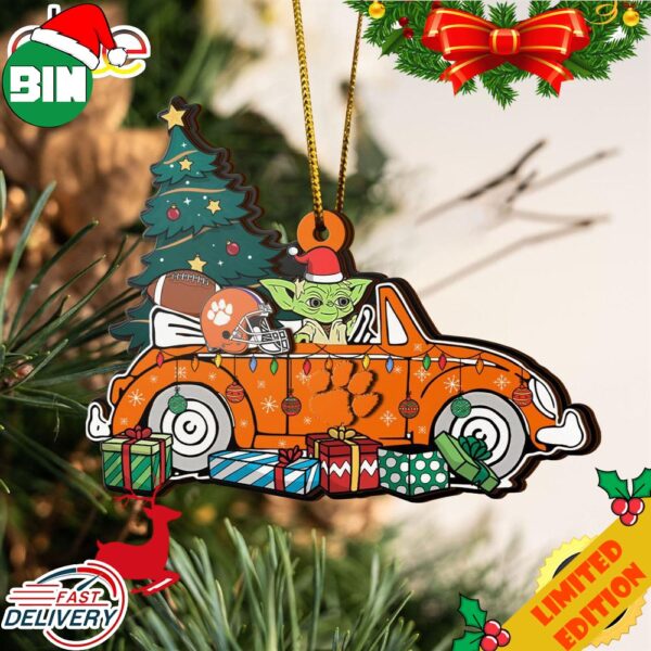 NCAA Clemson Tigers And Baby Yoda Christmas Ornament 2023 Christmas Tree Decorations