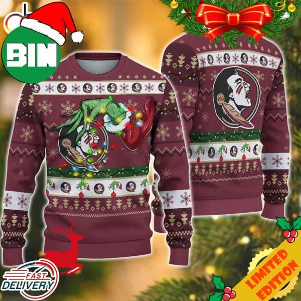 NCAA Florida State Seminoles Grinch Christmas Ugly Sweater For Men And Women