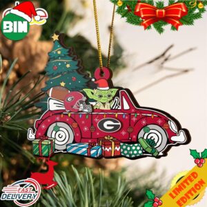 NCAA Georgia Bulldogs And Baby Yoda Christmas Ornament 2023 Christmas Tree Decorations